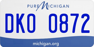 MI license plate DKO0872
