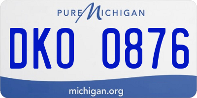 MI license plate DKO0876