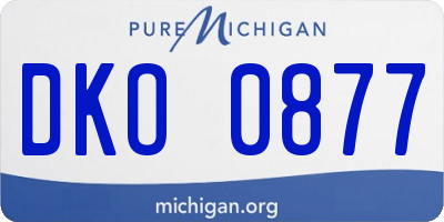 MI license plate DKO0877