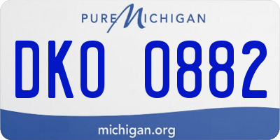 MI license plate DKO0882