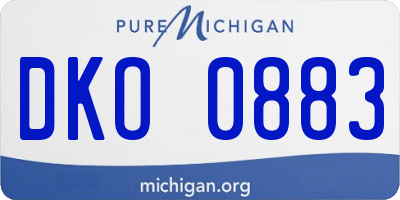 MI license plate DKO0883