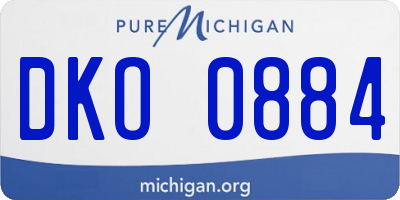 MI license plate DKO0884