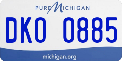 MI license plate DKO0885