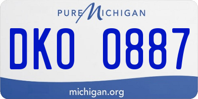 MI license plate DKO0887