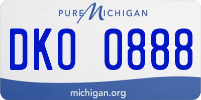 MI license plate DKO0888