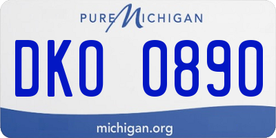 MI license plate DKO0890