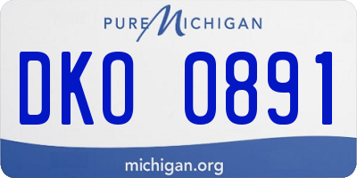 MI license plate DKO0891