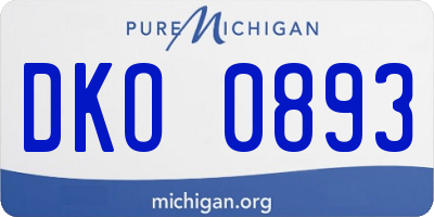 MI license plate DKO0893