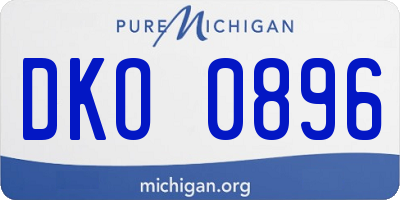 MI license plate DKO0896