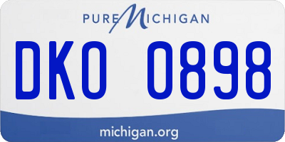MI license plate DKO0898
