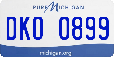 MI license plate DKO0899