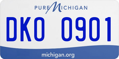 MI license plate DKO0901