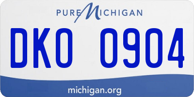 MI license plate DKO0904