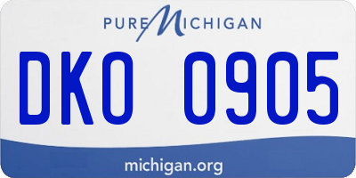 MI license plate DKO0905