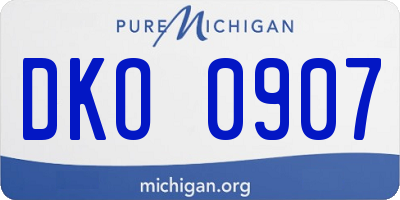 MI license plate DKO0907