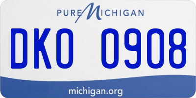 MI license plate DKO0908