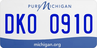 MI license plate DKO0910