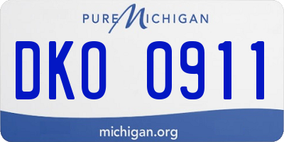 MI license plate DKO0911