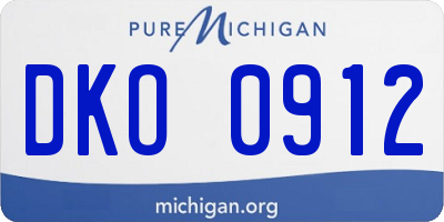 MI license plate DKO0912