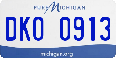 MI license plate DKO0913