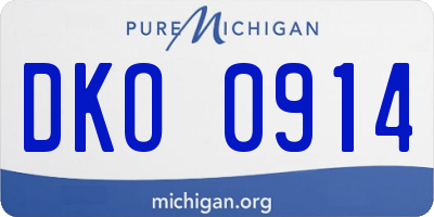 MI license plate DKO0914