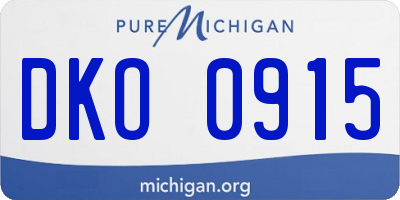 MI license plate DKO0915