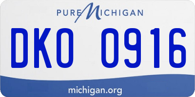 MI license plate DKO0916