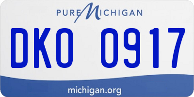 MI license plate DKO0917