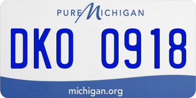 MI license plate DKO0918