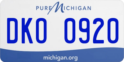 MI license plate DKO0920