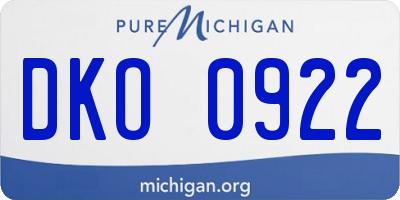 MI license plate DKO0922