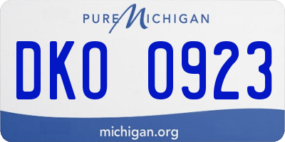 MI license plate DKO0923