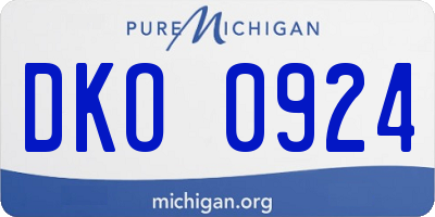 MI license plate DKO0924