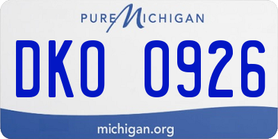 MI license plate DKO0926