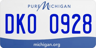 MI license plate DKO0928