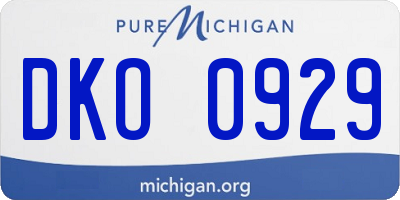 MI license plate DKO0929