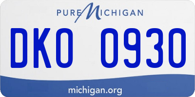 MI license plate DKO0930