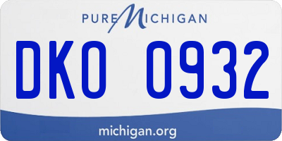 MI license plate DKO0932