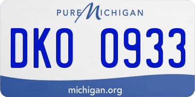 MI license plate DKO0933