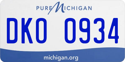MI license plate DKO0934