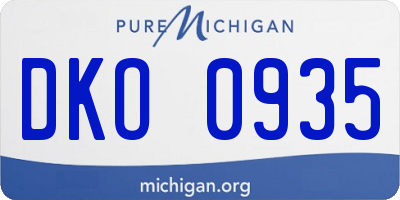MI license plate DKO0935
