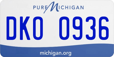 MI license plate DKO0936