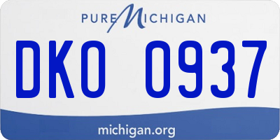 MI license plate DKO0937