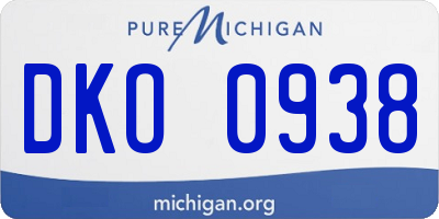 MI license plate DKO0938