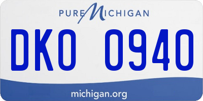 MI license plate DKO0940