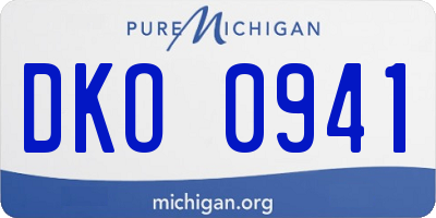 MI license plate DKO0941