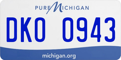 MI license plate DKO0943