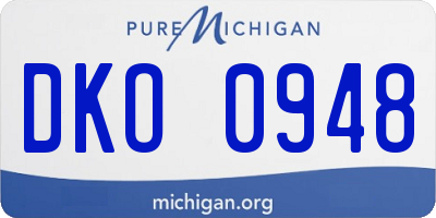 MI license plate DKO0948