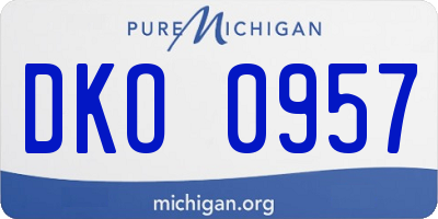 MI license plate DKO0957