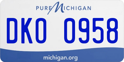 MI license plate DKO0958